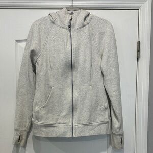 Lululemon full zip scuba hoodie size 12 light gray